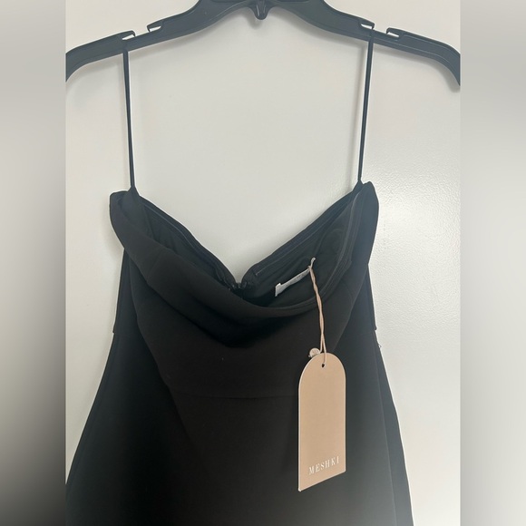 Meshki Rachel Crepe Bandeau Thigh Split Mini Dress - Black size medium NWT - Picture 6 of 11
